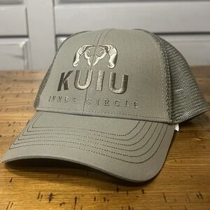KUIU Hat Cap Snap Back Brown Green Mesh Trucker Embroidered Inner Circle Mens